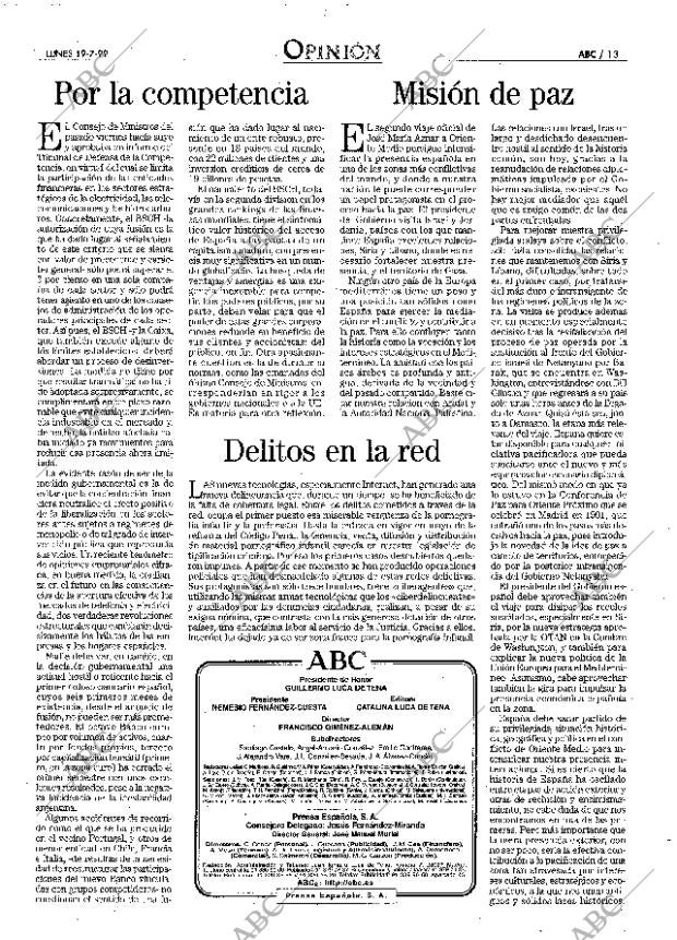 ABC MADRID 19-07-1999 página 13