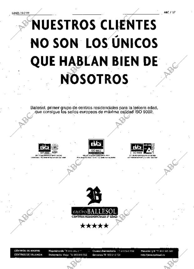 ABC MADRID 19-07-1999 página 27