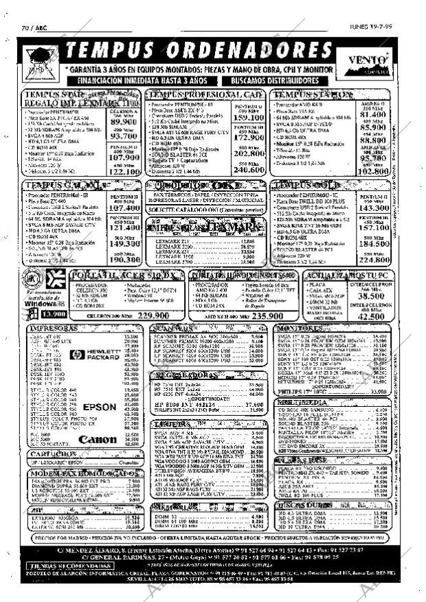 ABC MADRID 19-07-1999 página 70