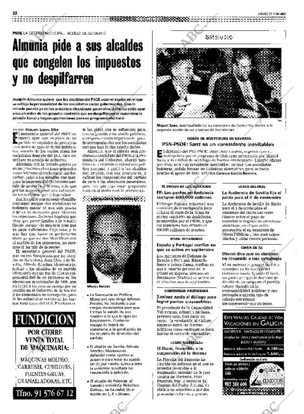 ABC MADRID 22-07-1999 página 22