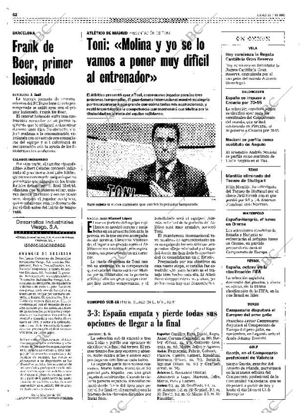 ABC MADRID 22-07-1999 página 62