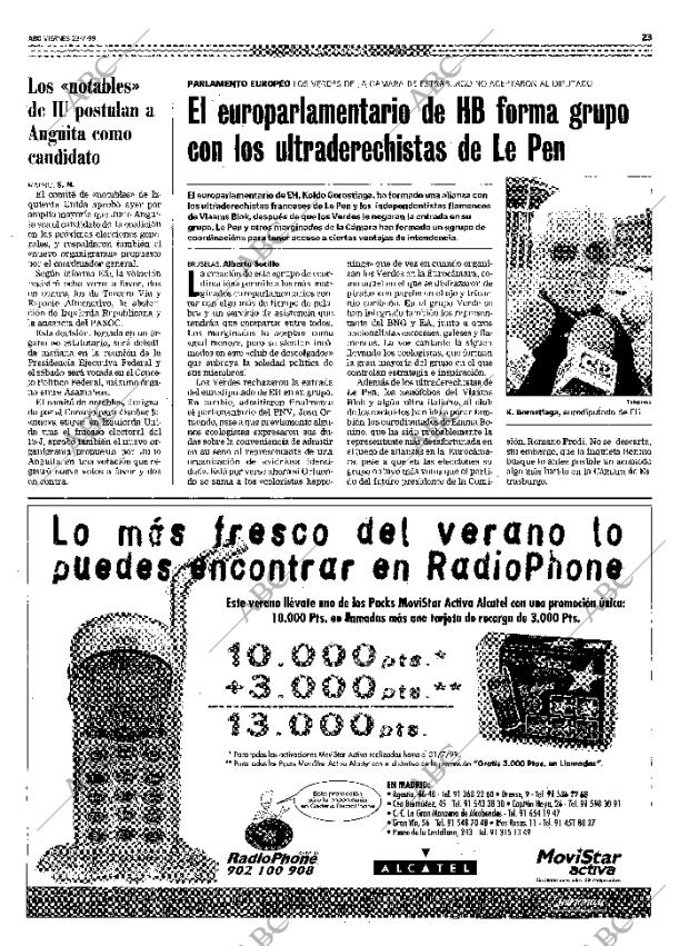 ABC MADRID 23-07-1999 página 23