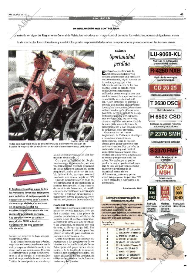 ABC MADRID 23-07-1999 página 43