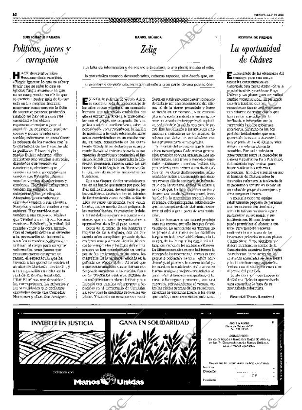 ABC MADRID 30-07-1999 página 16
