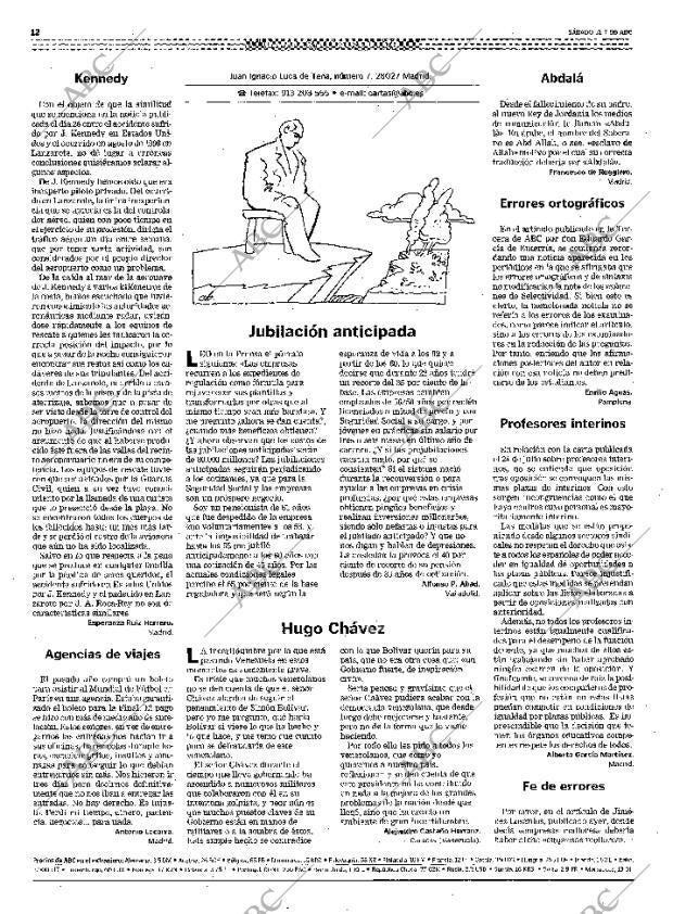 ABC MADRID 31-07-1999 página 12