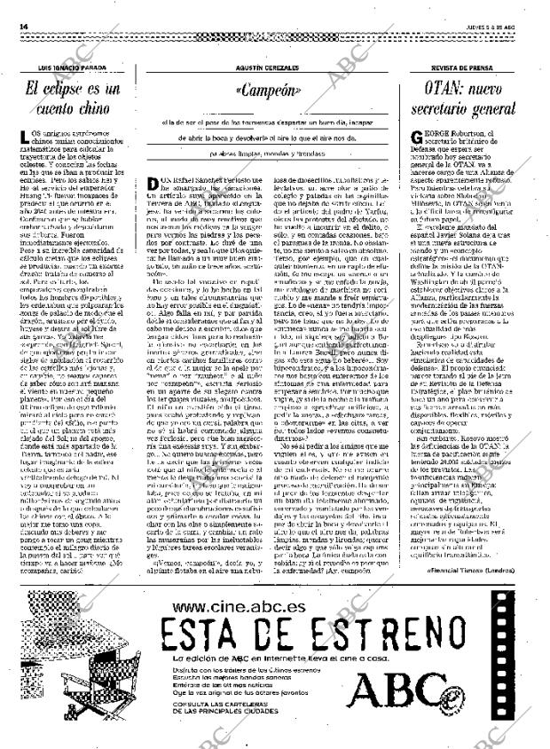 ABC MADRID 05-08-1999 página 14