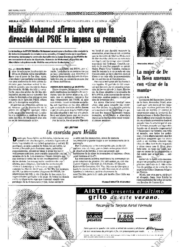 ABC MADRID 06-08-1999 página 17