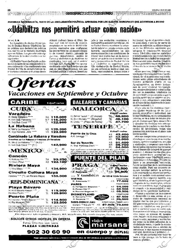 ABC MADRID 19-09-1999 página 22