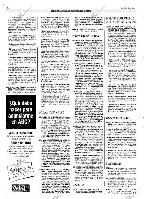 ABC SEVILLA 27-09-1999 página 74