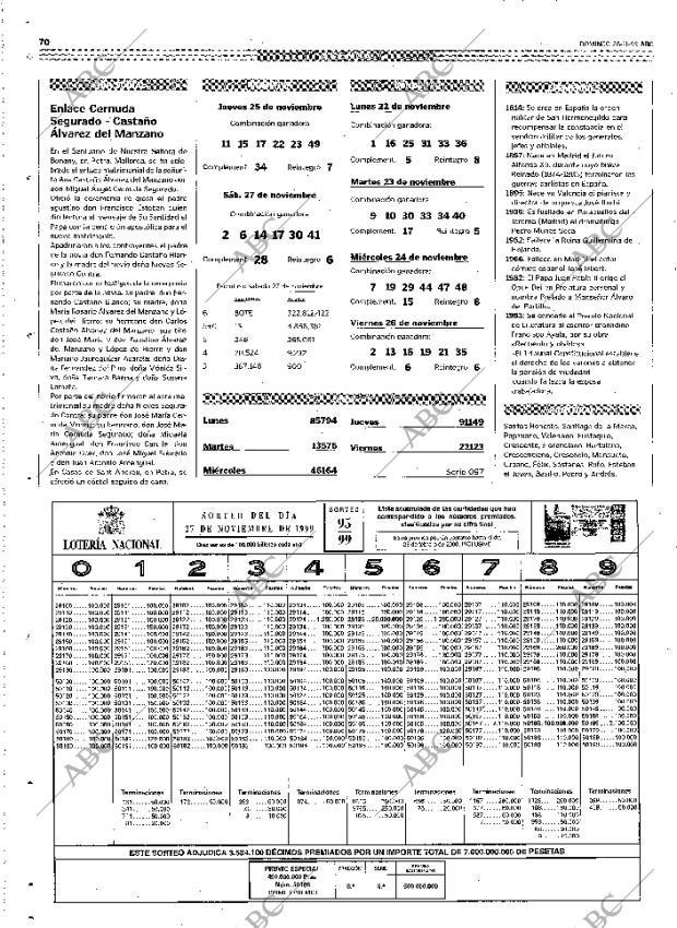ABC MADRID 28-11-1999 página 70