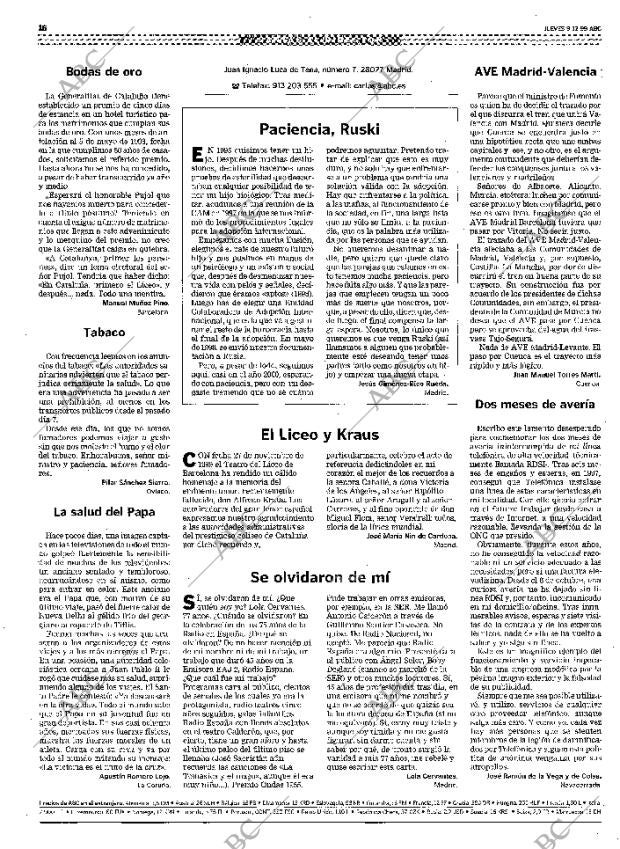ABC MADRID 09-12-1999 página 16