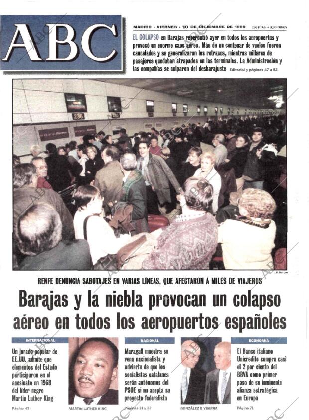 ABC MADRID 10-12-1999 página 1