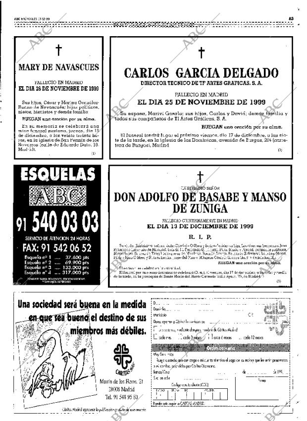 ABC MADRID 15-12-1999 página 83