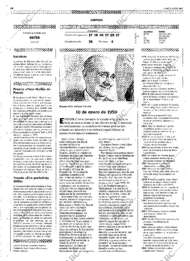 ABC MADRID 10-01-2000 página 74