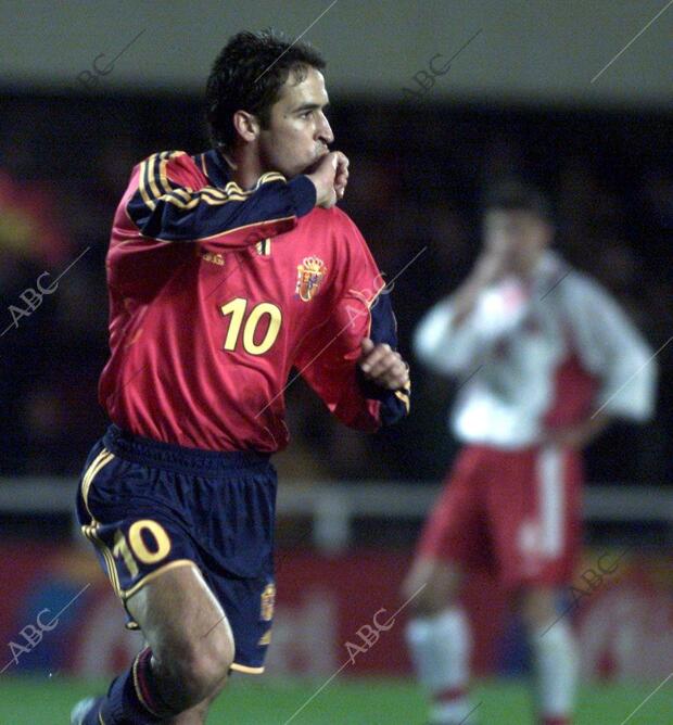 Partido amistoso disputado en el estadio de Cartagena, entre las selecciones de...