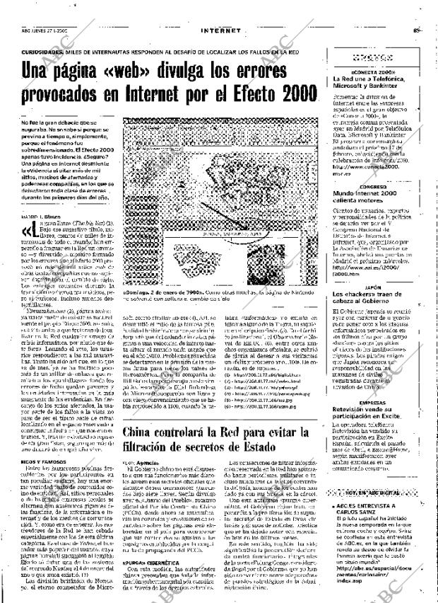 ABC MADRID 27-01-2000 página 85