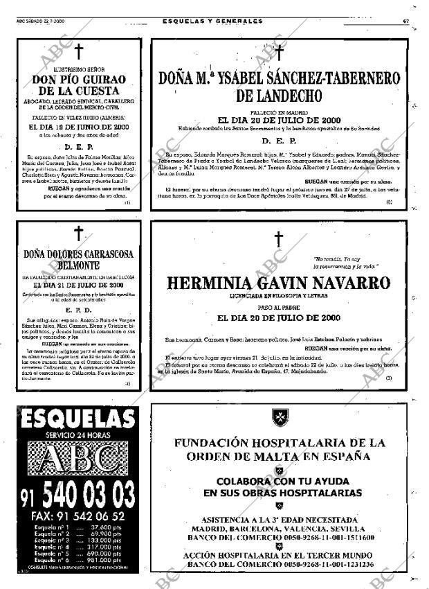 ABC MADRID 22-07-2000 página 67