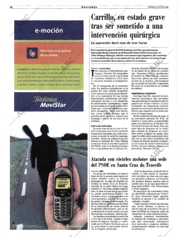 ABC MADRID 13-08-2000 página 20