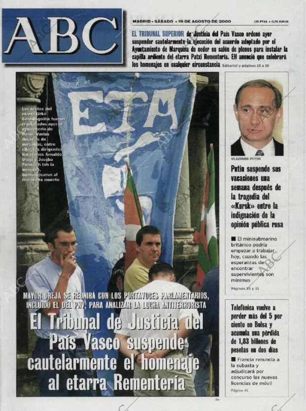 ABC MADRID 19-08-2000 página 1