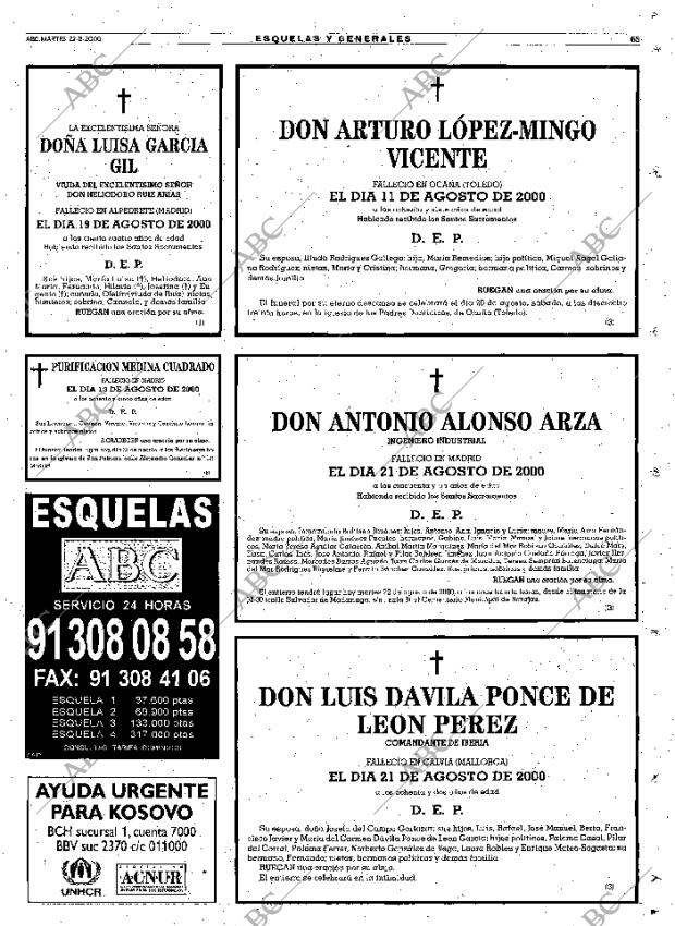 ABC MADRID 22-08-2000 página 65