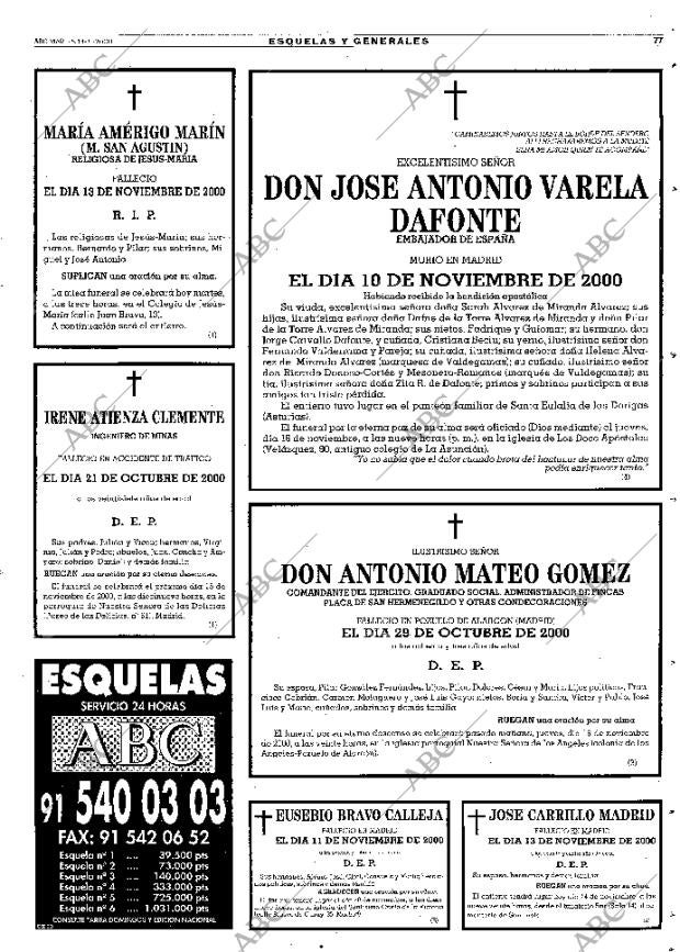 ABC MADRID 14-11-2000 página 77