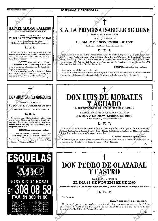 ABC MADRID 15-11-2000 página 77