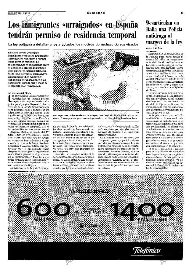 ABC MADRID 21-11-2000 página 43