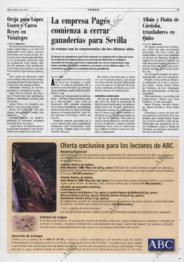 ABC SEVILLA 09-12-2000 página 77