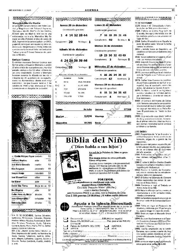 ABC MADRID 31-12-2000 página 65