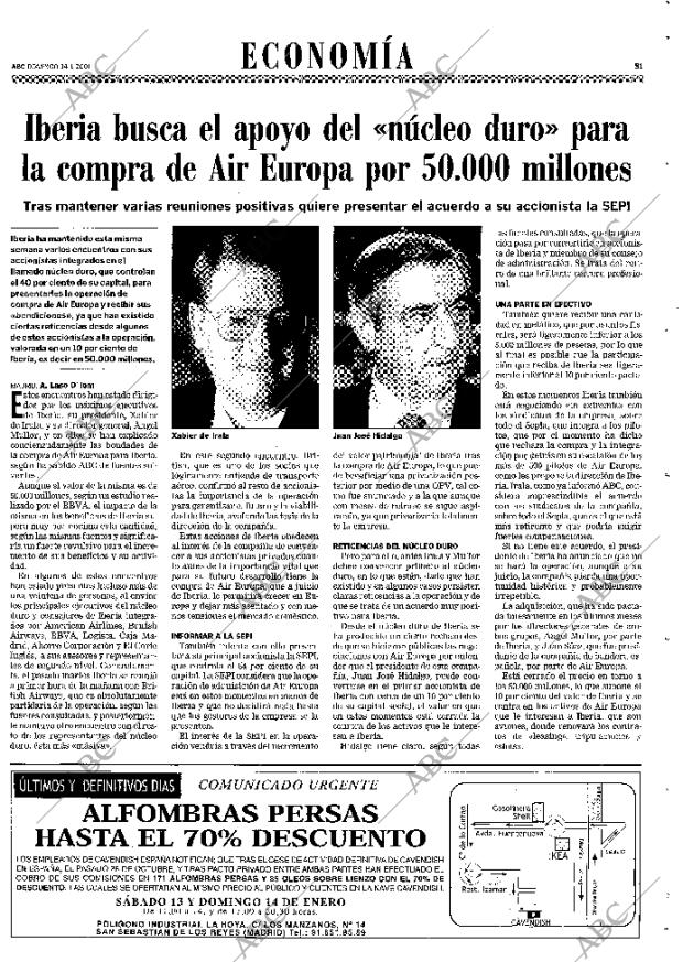 ABC MADRID 14-01-2001 página 51