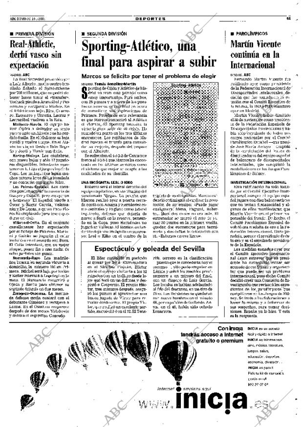 ABC MADRID 14-01-2001 página 61