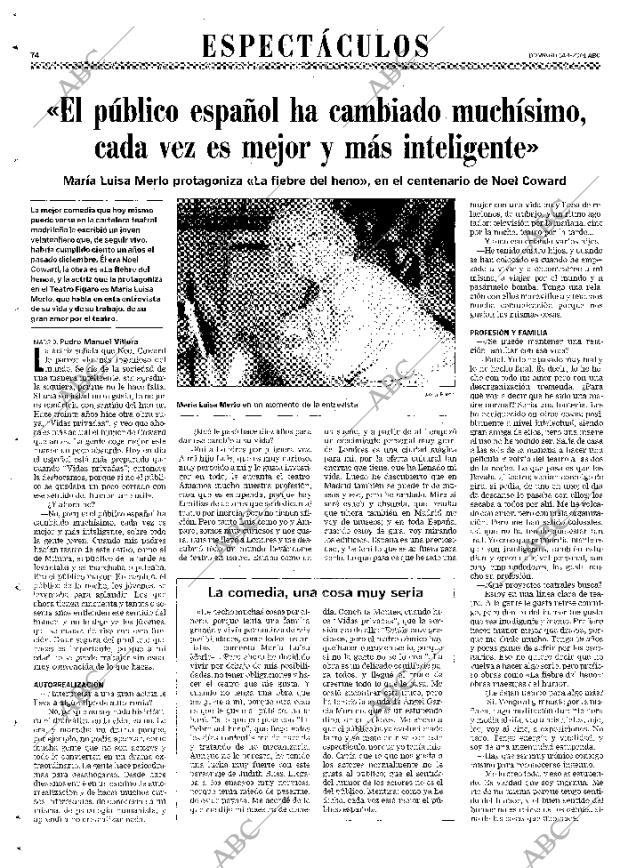 ABC MADRID 14-01-2001 página 74