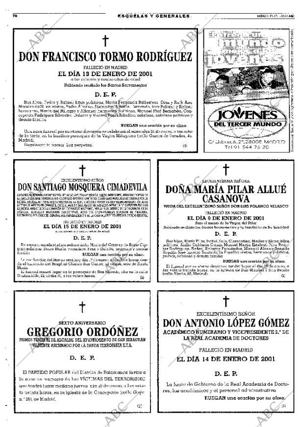 ABC MADRID 17-01-2001 página 70
