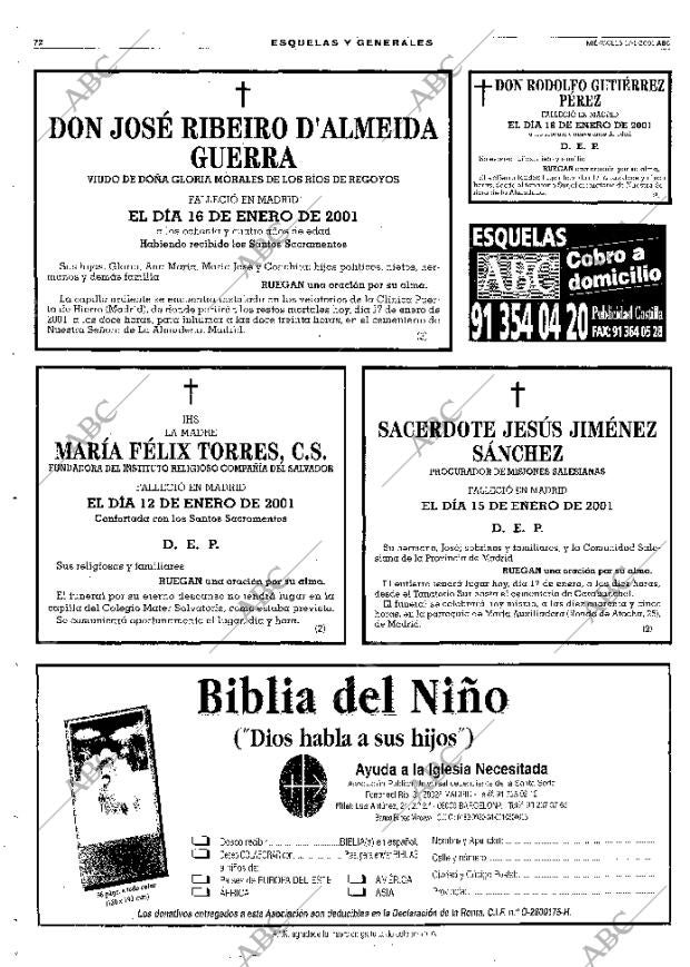 ABC MADRID 17-01-2001 página 72