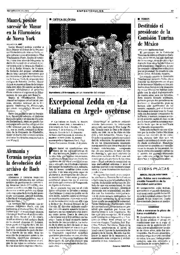 ABC MADRID 17-01-2001 página 77