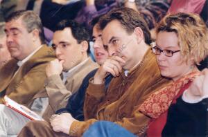 Rodríguez zapatero y Leire Pajín en el en encuentro de Cuadros Jóvenes del Psoe,...