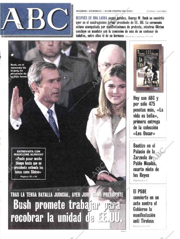 ABC MADRID 21-01-2001 página 1