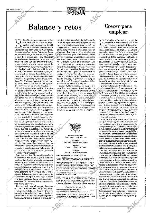 ABC MADRID 21-01-2001 página 13