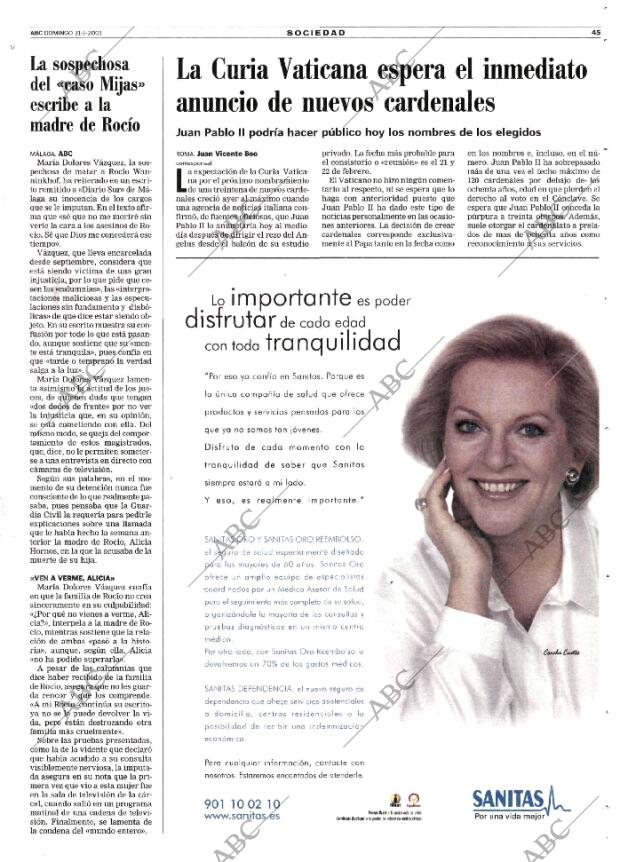 ABC MADRID 21-01-2001 página 45