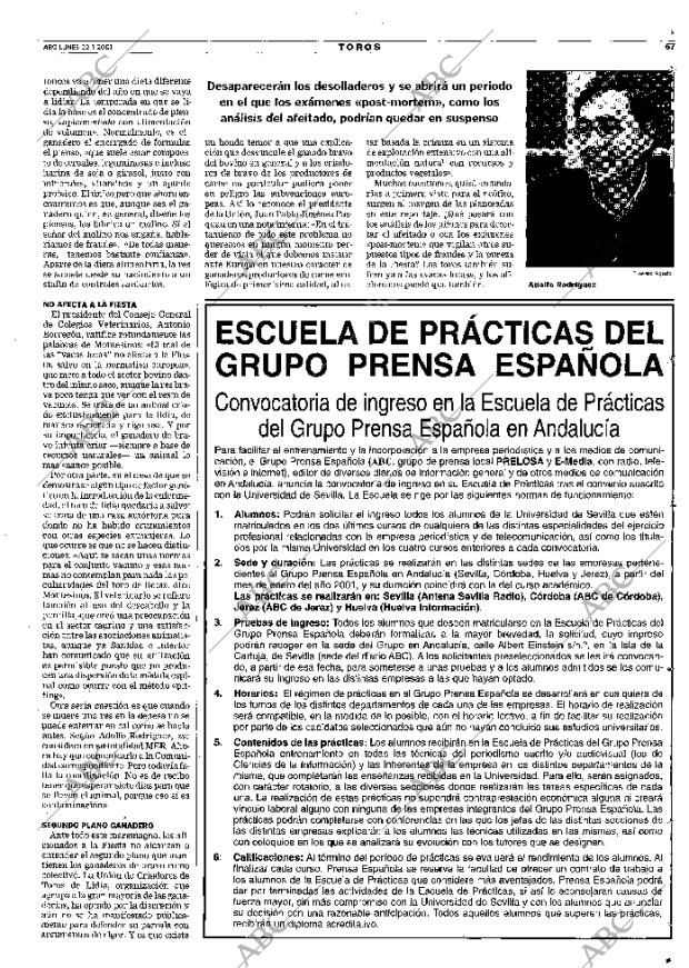 ABC SEVILLA 22-01-2001 página 67