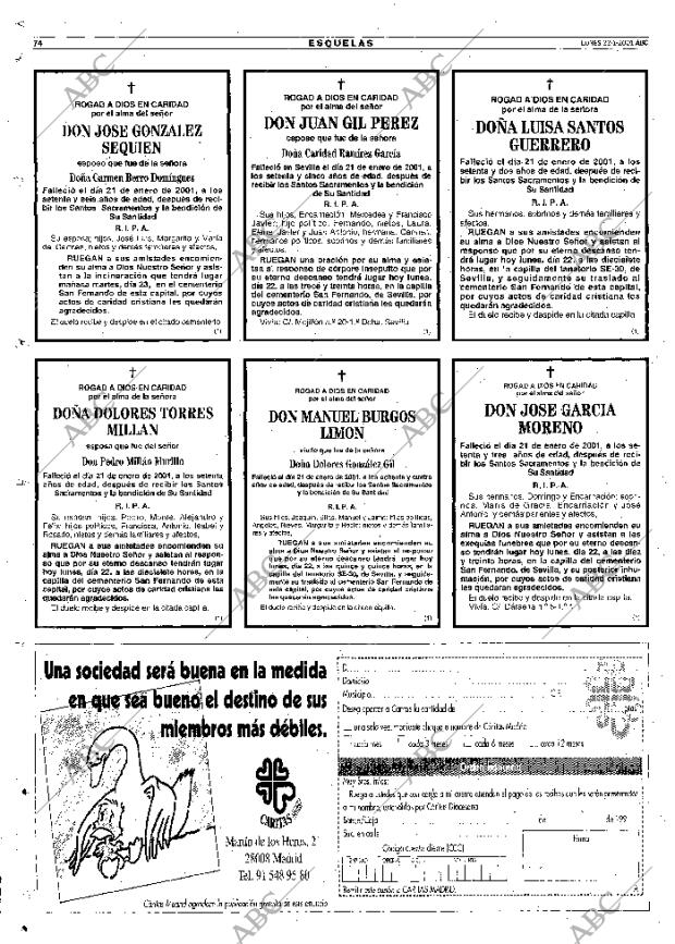 ABC SEVILLA 22-01-2001 página 74
