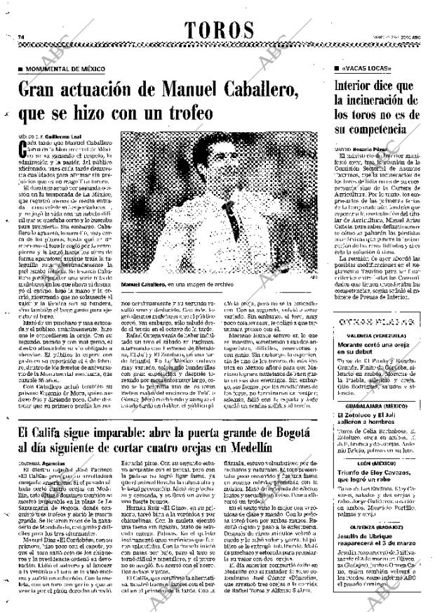 ABC MADRID 23-01-2001 página 74
