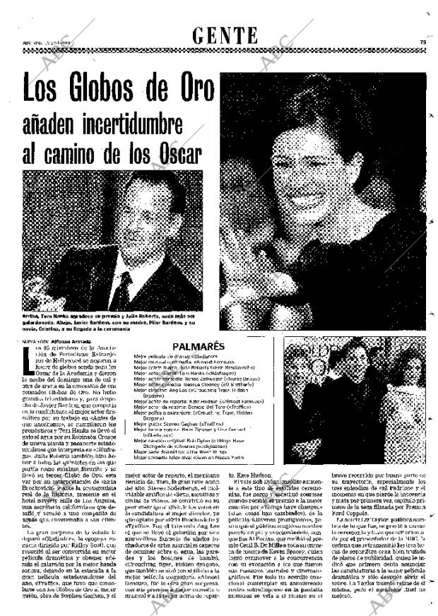 ABC MADRID 23-01-2001 página 75