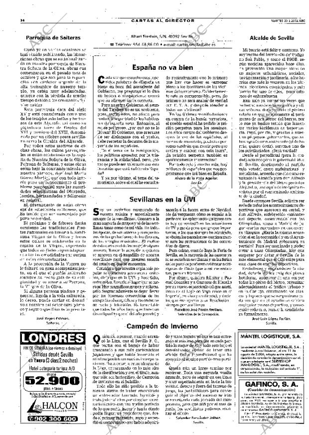 ABC SEVILLA 23-01-2001 página 14