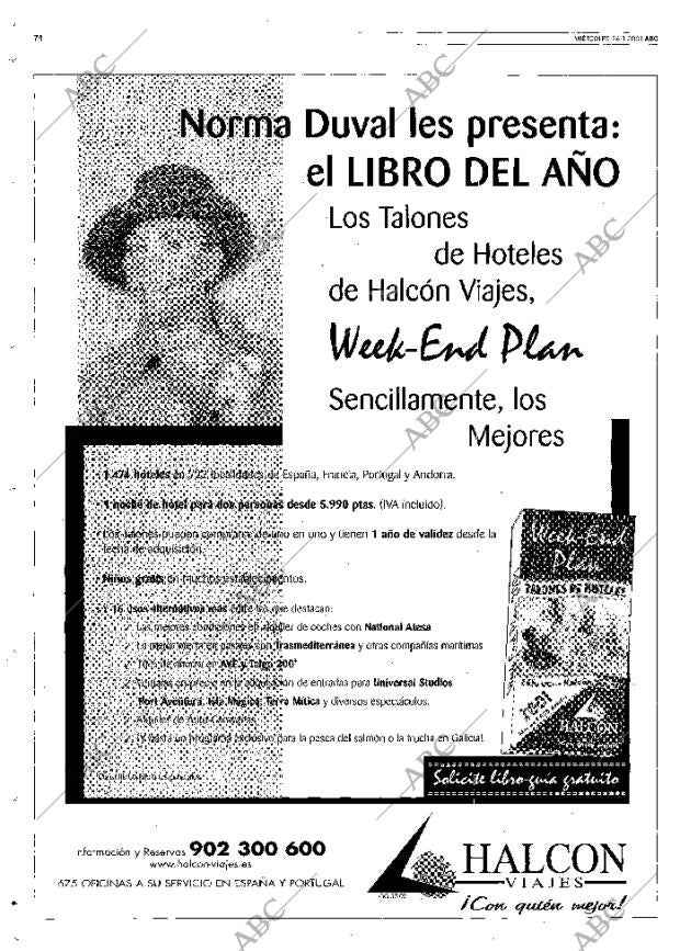 ABC MADRID 24-01-2001 página 74