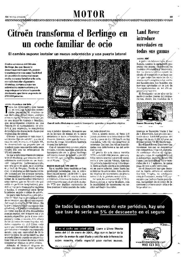 ABC MADRID 30-01-2001 página 69