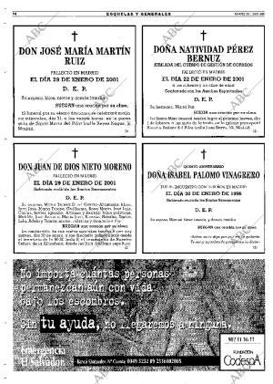 ABC MADRID 30-01-2001 página 74