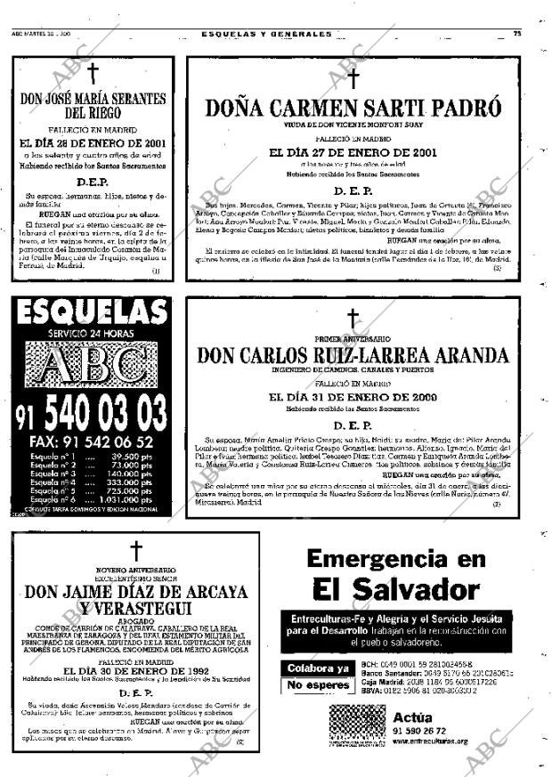 ABC MADRID 30-01-2001 página 75