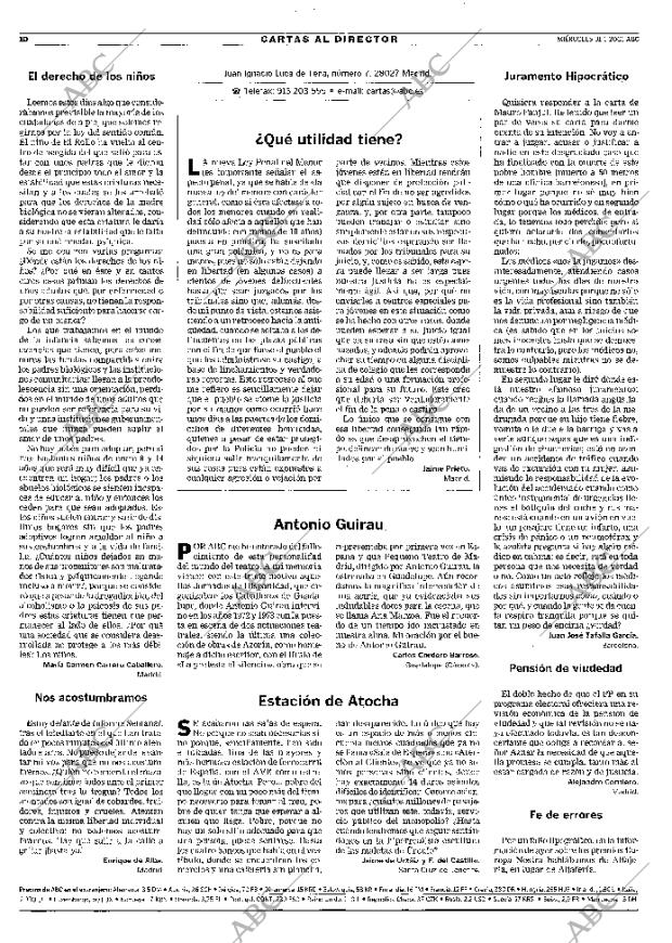 ABC MADRID 31-01-2001 página 10