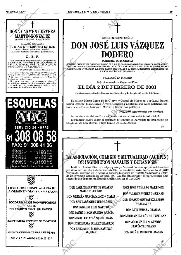 ABC MADRID 04-02-2001 página 69